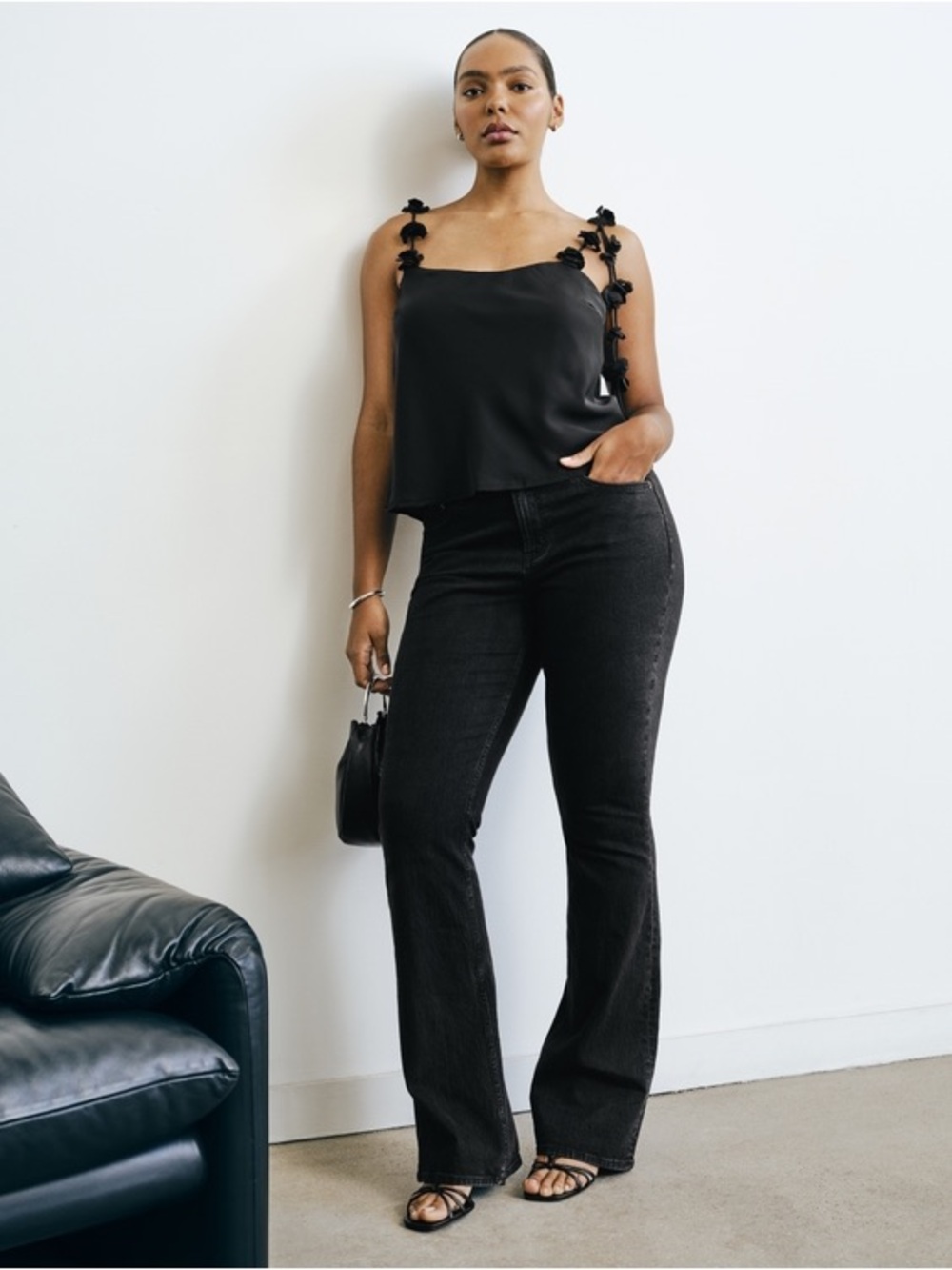 Abercrombie & Fitch Black Bootcut Mid Rise Jeans Curve Love